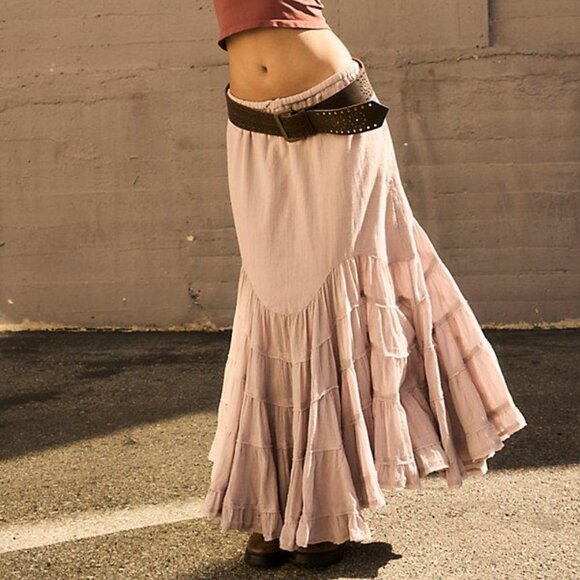 Free People Like a Mermaid Maxi Skirt Blush Pink - Picture 1 of 5